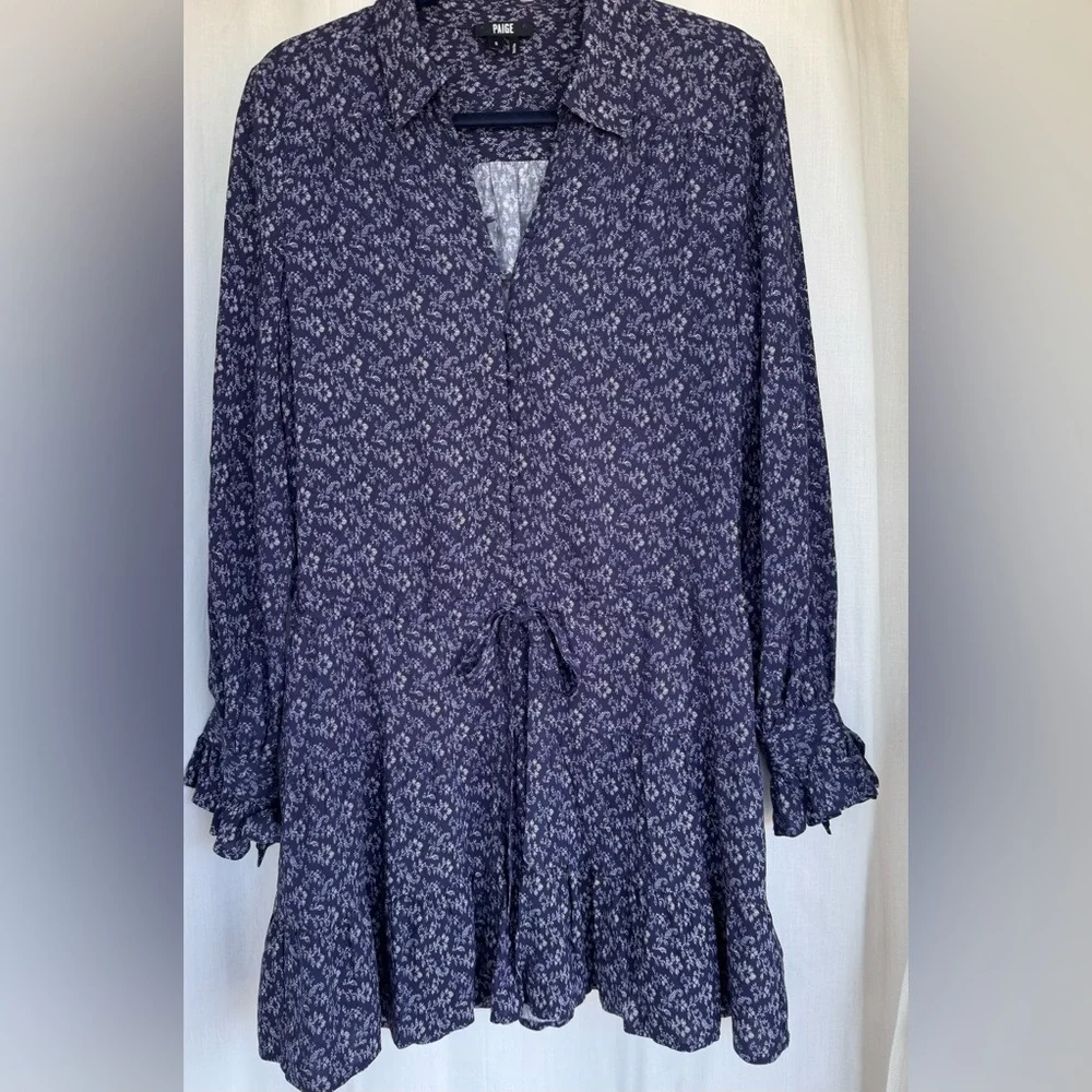 Paige Denisa Floral drop waist dress in Parisan Night Papyrus Meadow 
Size S - Picture 10 of 10